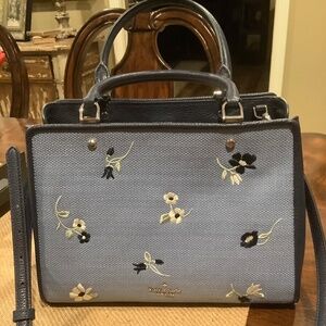 Weekend special!  Kate spade, medium triple compartment bag. Floral embroidery.